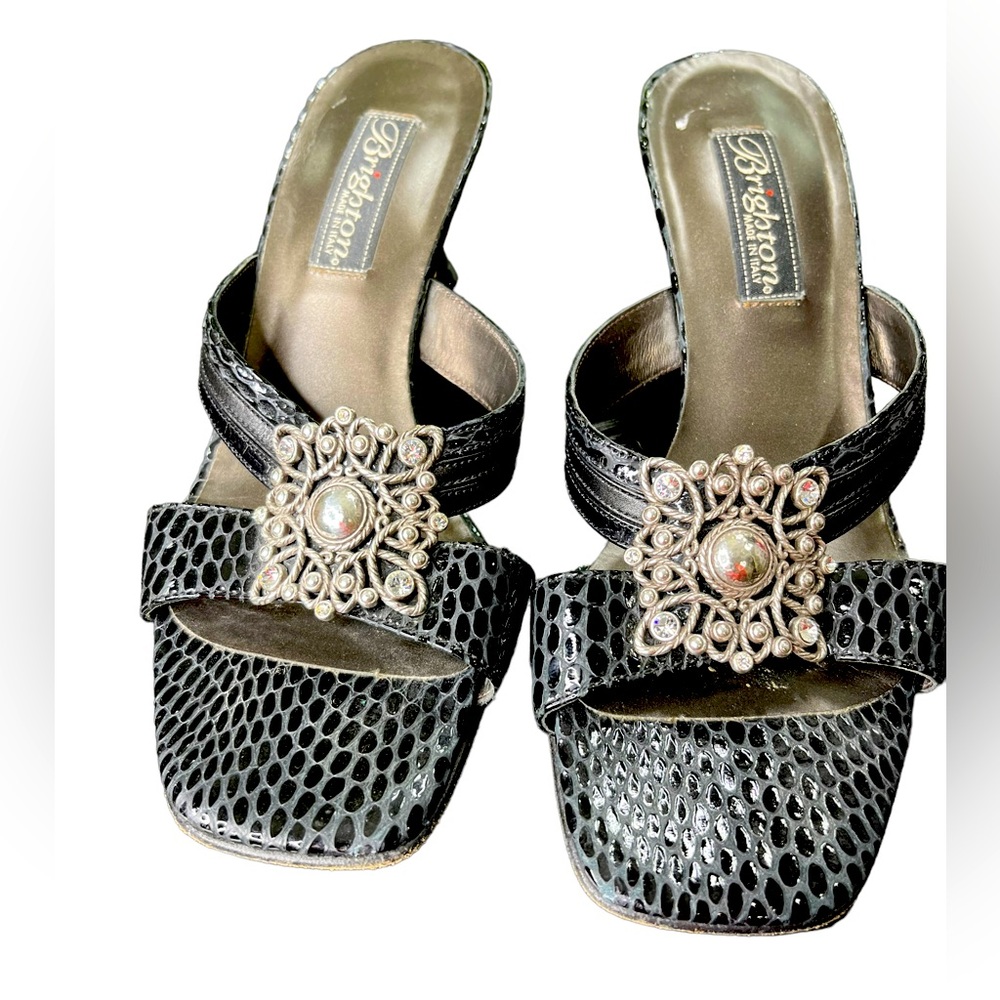 Brighton TEMPT Black Kitten Heels Size
6.5 Made in Italy